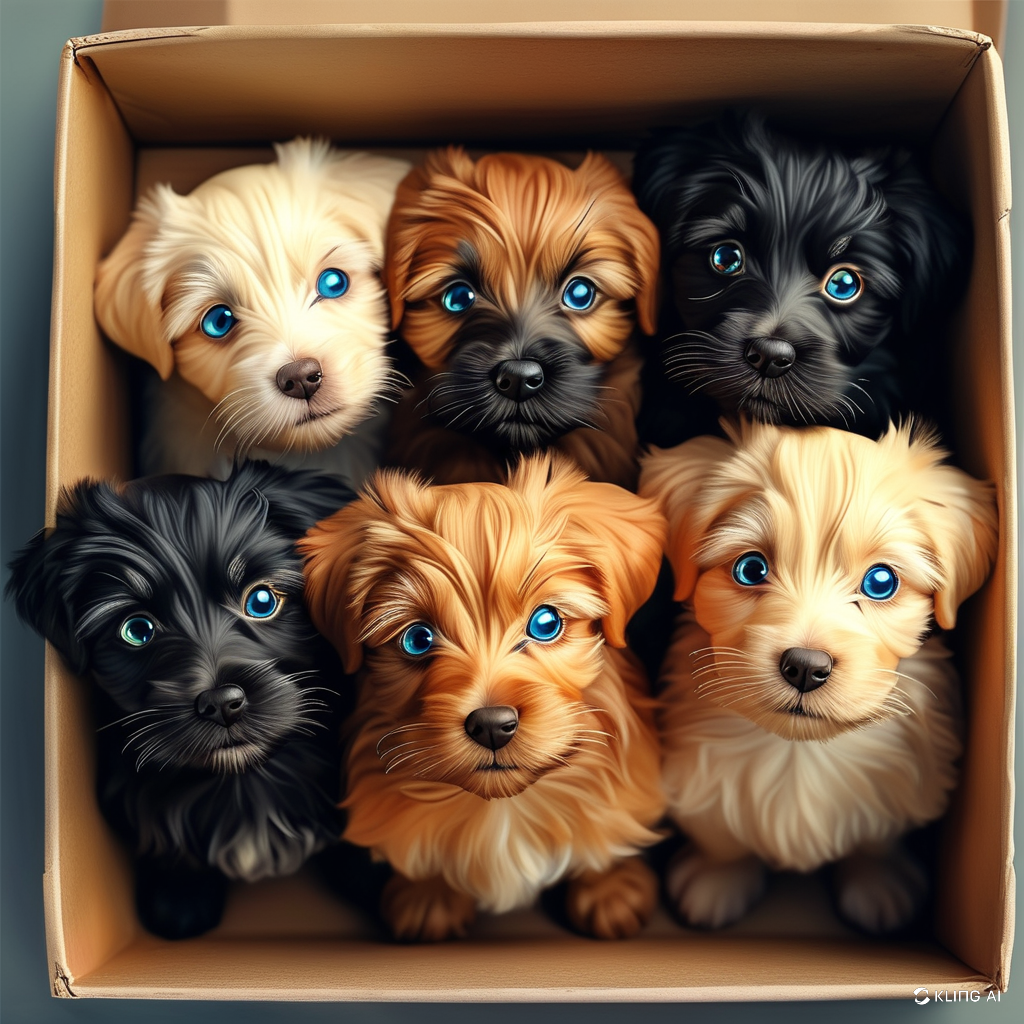 1x1 5 Baby Dogs Each A Different Bre